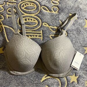 Auden‎ Gray Underwire Bra with Lace Detail 32DD